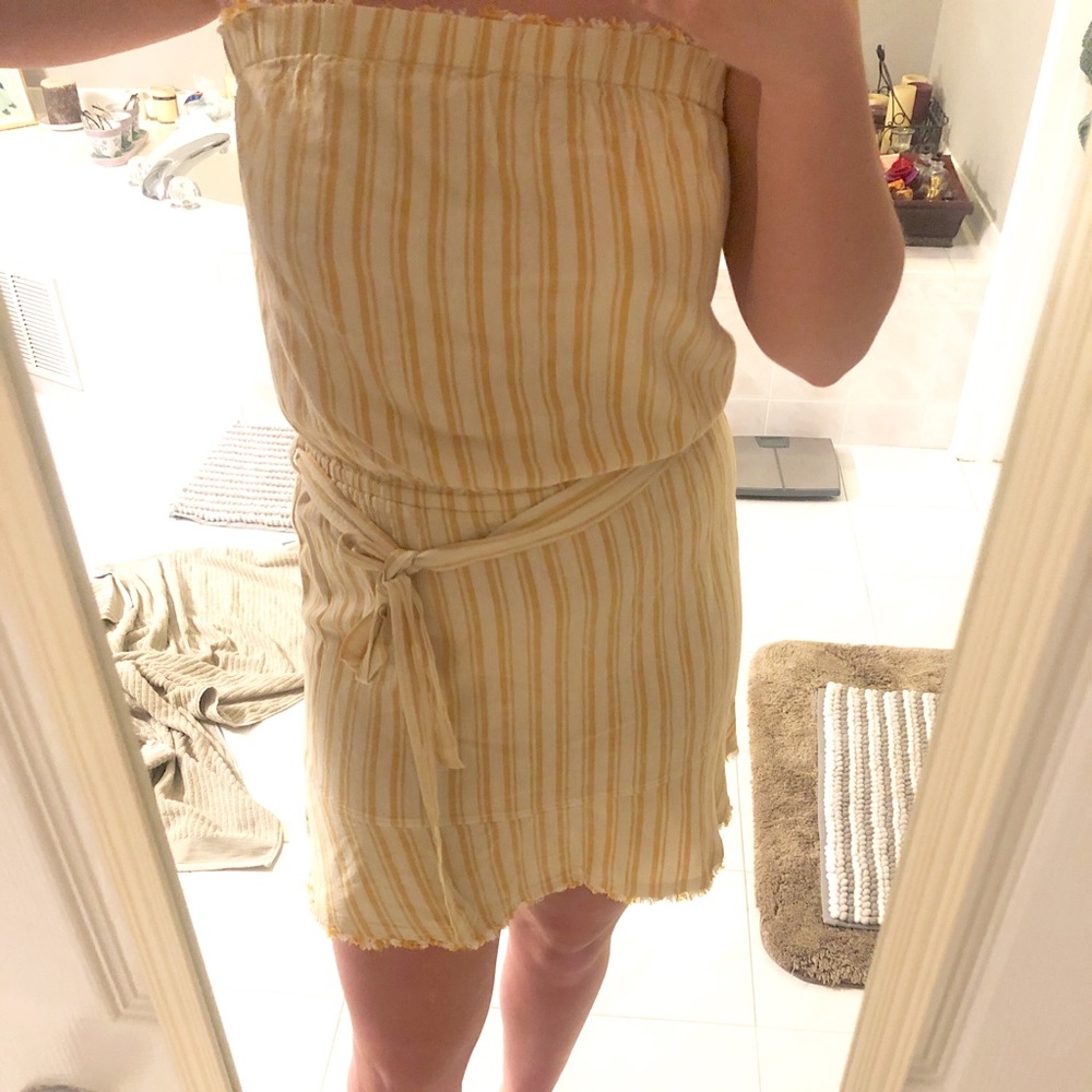 Yellow stripped tie dress